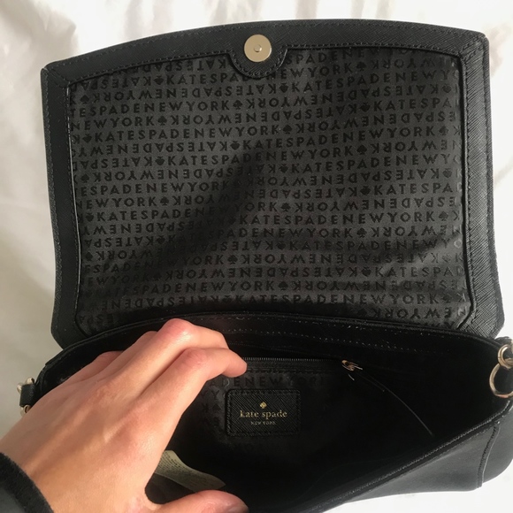 SOLD ** Kate Spade Purse Black Leather Mini Bag - Picture 4 of 7
